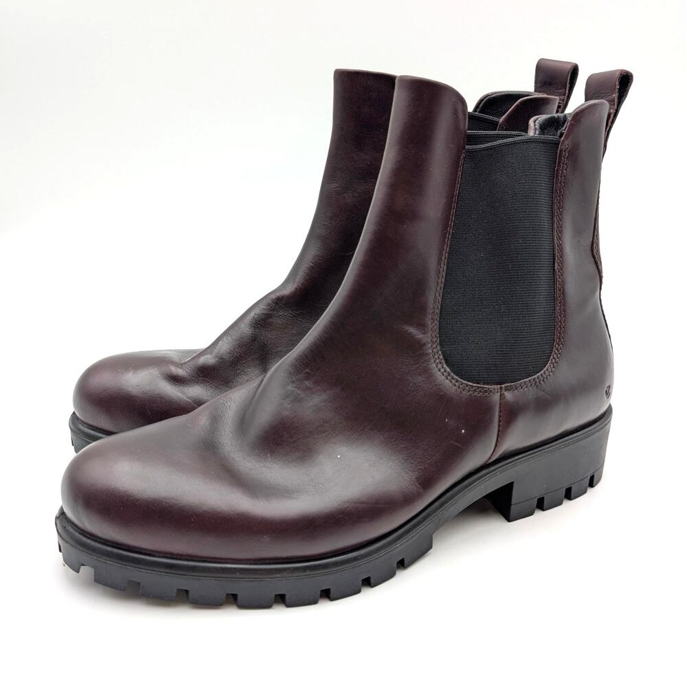 Ecco Modtray Block Heel Chelsea Boots Women's Dark Maroon Size US8-8.5 EU39
